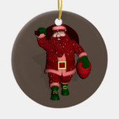 Santa Claus Strawberry Farmer Keramisch Ornament (Voorkant)