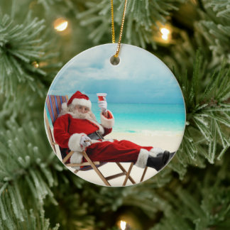 Santa Claus Summer Keramisch Ornament