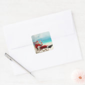Santa Claus Summer Vierkante Sticker (Envelop)