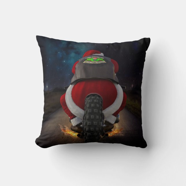 SANTA CLAUS SUR LA MOTO COUSSIN NOËL (Recto)