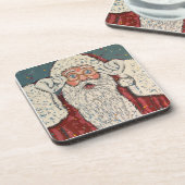 Santa Claus Surprised Bier Onderzetter (Linkerzijde)