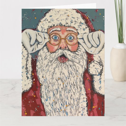 Santa Claus Surprised Kaart (Voorkant)