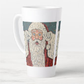 Santa Claus Surprised Latte Mok (Linkerhoek)
