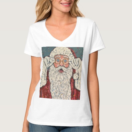 Santa Claus Surprised T-shirt (Voorkant)