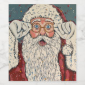 Santa Claus Surprised Wijn Etiket (Enkel label)