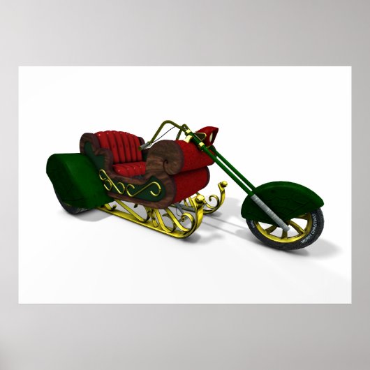 Santa Claus Trike Sledge Poster (Voorkant)