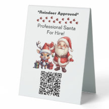 Santa Claus Two Sides Business Card Edit QR Code