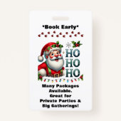 Santa Claus Two Sides Business Card Edit QR Code Badge (Achterkant)