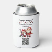 Santa Claus Two Sides Business Card Edit QR Code Blikjeskoeler (Blikje Voorkant)