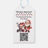 Santa Claus Two Sides Business Card Edit QR Code Cadeaulabel (Voorkant)
