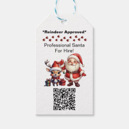 Santa Claus Two Sides Business Card Edit QR Code Cadeaulabel