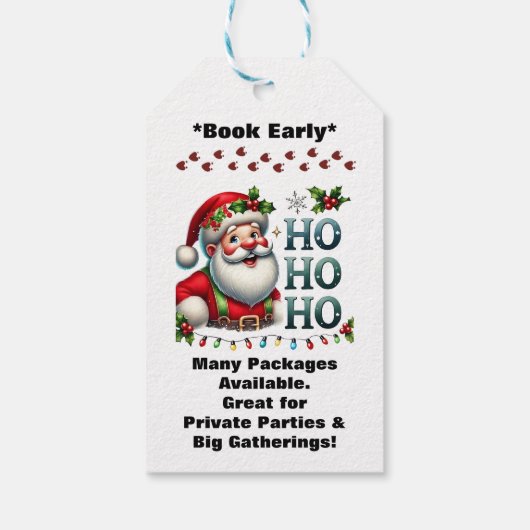 Santa Claus Two Sides Business Card Edit QR Code Cadeaulabel (Achterkant)