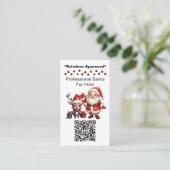 Santa Claus Two Sides Visitekaartje QR-code bewerk (Staand voorkant)
