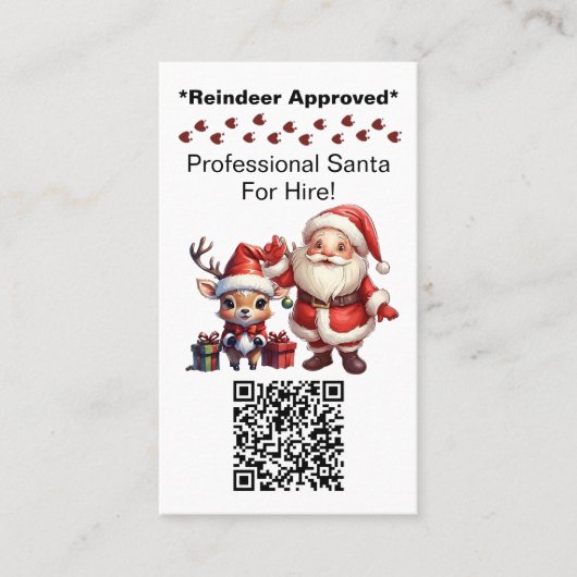 Santa Claus Two Sides Visitekaartje QR-code bewerk (Voorkant)