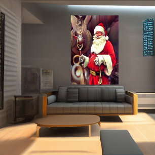 Santa Claus un navire viking   AI Art Poster