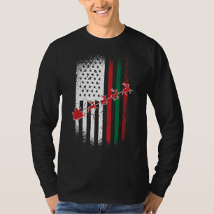 Santa Claus Us Flag African American X Mas Christm T-shirt