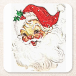Santa Claus Vierkante Kartonnen Onderzetter