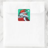 Santa Claus Vierkante Sticker (Tas)