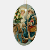 Santa Claus vintage en ornements bleus (Droite)