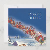 Santa Claus vintage, Noël Invitation (Devant)