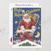 Santa Claus vintage, Noël Invitation (Devant / Derrière)