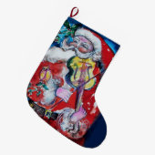 SANTA CLAUS VIOLIN PLAYER GROTE KERSTSOK (Voorkant (Hangend))