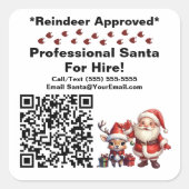 Santa Claus Visitekaartje Vierkante Sticker (Voorkant)