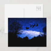 Santa Claus vliegt door een kerstcadeautje Briefkaart (Voorkant / Achterkant)