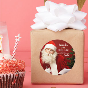 Santa Claus VOEG NAAM Geen Peking Round toe Ronde Sticker