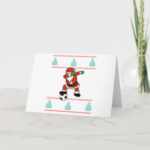Santa Claus voetbal dab lelijke kerst 2018 T-shirt Feestdagen Kaart