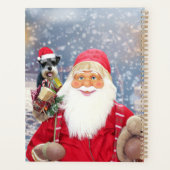 Santa Claus w Christmas Miniature Schnauzer Chien (Dos)
