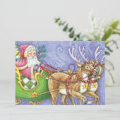 Santa Claus w Reindeer Christmas Party Invitation (Debout devant)