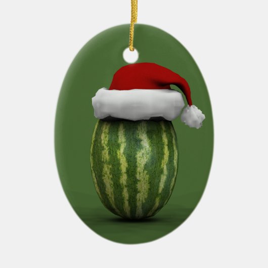 Santa Claus Watermelon Keramisch Ornament (Voorkant)