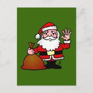 Santa Claus waving Feestdagenkaart