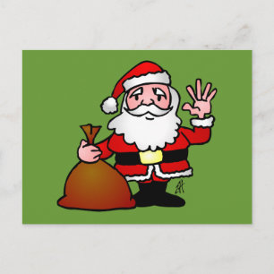 Santa Claus waving Feestdagenkaart