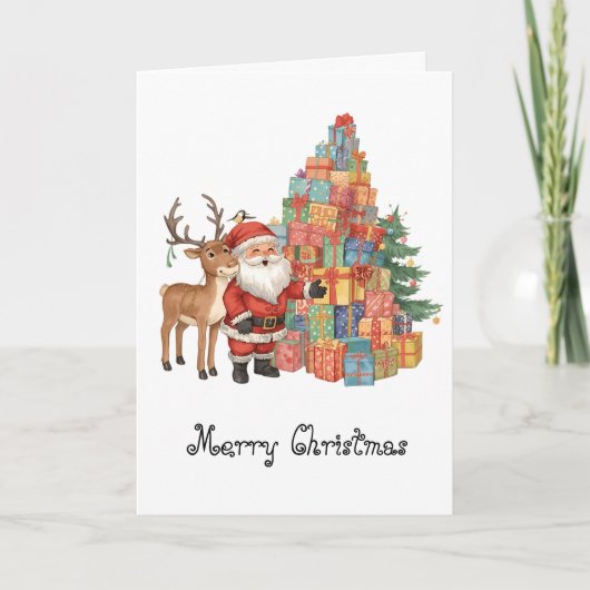 Santa Claus whimsical Folded Greeting Card Kaart (Voorkant)