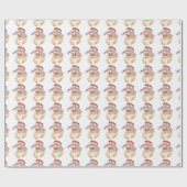  Santa Claus White Background Wrapper Cadeaupapier (Vlak)