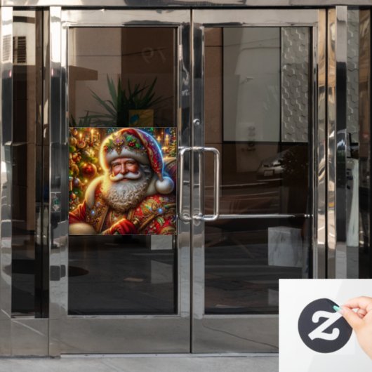 Santa Claus Window Cling Raamsticker (Kantoordeur)