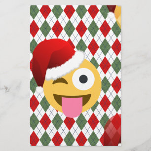 santa claus wink emoji briefpapier