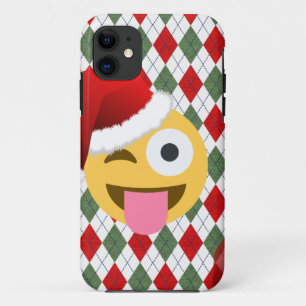 santa claus wink emoji iPhone 11 hoesje