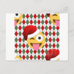 santa claus wink emoji feestdagenkaart