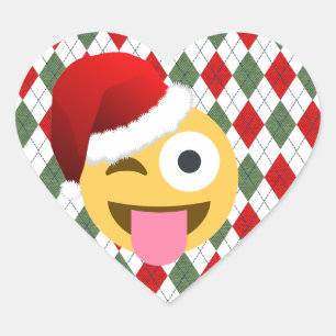 santa claus wink emoji hart sticker
