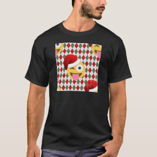 santa claus wink emoji t-shirt