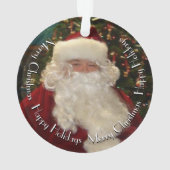 Santa Claus with Customizable Text Ornament (achterkant)