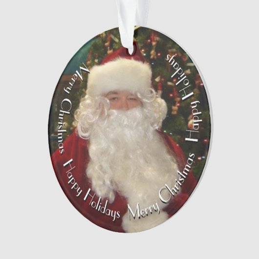 Santa Claus with Customizable Text Ornament (voorkant)