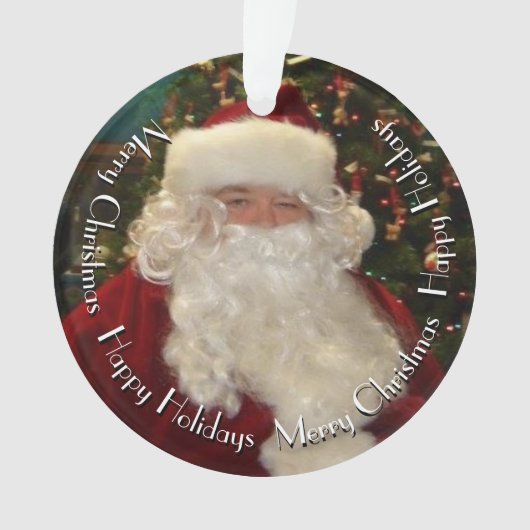 Santa Claus with Customizable Text Ornament (voorkant)