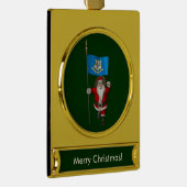 Santa Claus With Ensign Of Connecticut Verguld Banner Ornament (Rechts)
