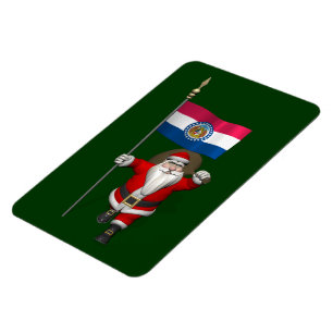 Santa Claus With Ensign Of Missouri Magneet