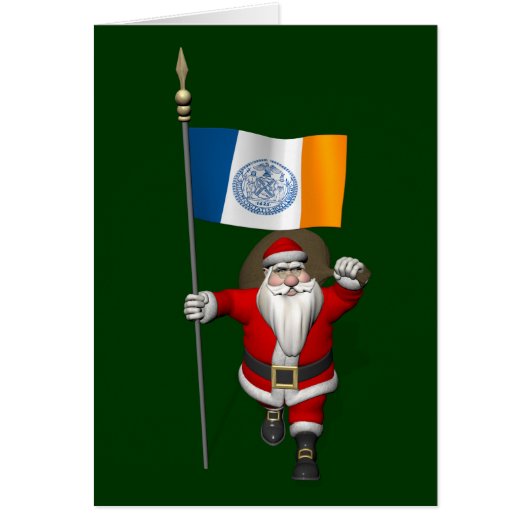 Santa Claus With Ensign Of New York (Devant)