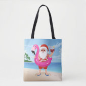 Santa Claus with flamingo inflatable ring Draagtas (Voorkant)